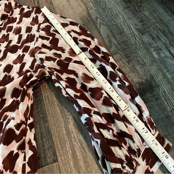 FEMELLA Brown & Pink 3/4 Sleeve Button Front Midi Dress, Size 3x - Picture 12 of 13